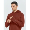 image:imageNORTHYARD Mens Lightweight Waffle Fleece Hoodie Running Workout Pullover  Long Sleeve Athletic Sweatshirt Breathable Thin Fleece Lining Buckle Hood Thumb Holes Hidden Zip Pocket Gym Hiking GolfWine