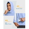 image:imageNORTHYARD Mens Lightweight Waffle Fleece Hoodie Running Workout Pullover  Long Sleeve Athletic Sweatshirt Breathable Thin Fleece Lining Buckle Hood Thumb Holes Hidden Zip Pocket Gym Hiking GolfLightblue