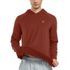 image:imageNORTHYARD Mens Lightweight Waffle Fleece Hoodie Running Workout Pullover  Long Sleeve Athletic Sweatshirt Breathable Thin Fleece Lining Buckle Hood Thumb Holes Hidden Zip Pocket Gym Hiking GolfWine