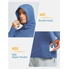 image:imageNORTHYARD Mens Lightweight Waffle Fleece Hoodie Running Workout Pullover  Long Sleeve Athletic Sweatshirt Breathable Thin Fleece Lining Buckle Hood Thumb Holes Hidden Zip Pocket Gym Hiking GolfDustyblue