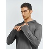 image:imageNORTHYARD Mens Lightweight Waffle Fleece Hoodie Running Workout Pullover  Long Sleeve Athletic Sweatshirt Breathable Thin Fleece Lining Buckle Hood Thumb Holes Hidden Zip Pocket Gym Hiking GolfSmokegrey