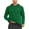image:imageNORTHYARD Mens Lightweight Waffle Fleece Hoodie Running Workout Pullover  Long Sleeve Athletic Sweatshirt Breathable Thin Fleece Lining Buckle Hood Thumb Holes Hidden Zip Pocket Gym Hiking GolfEvergreen