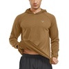 image:imageNORTHYARD Mens Lightweight Waffle Fleece Hoodie Running Workout Pullover  Long Sleeve Athletic Sweatshirt Breathable Thin Fleece Lining Buckle Hood Thumb Holes Hidden Zip Pocket Gym Hiking GolfCoffee