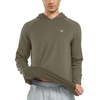 image:imageNORTHYARD Mens Lightweight Waffle Fleece Hoodie Running Workout Pullover  Long Sleeve Athletic Sweatshirt Breathable Thin Fleece Lining Buckle Hood Thumb Holes Hidden Zip Pocket Gym Hiking GolfDarkkhaki