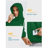 image:imageNORTHYARD Mens Lightweight Waffle Fleece Hoodie Running Workout Pullover  Long Sleeve Athletic Sweatshirt Breathable Thin Fleece Lining Buckle Hood Thumb Holes Hidden Zip Pocket Gym Hiking GolfEvergreen