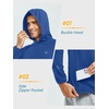 image:imageNORTHYARD Mens Lightweight Waffle Fleece Hoodie Running Workout Pullover  Long Sleeve Athletic Sweatshirt Breathable Thin Fleece Lining Buckle Hood Thumb Holes Hidden Zip Pocket Gym Hiking GolfRoyalblue