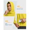 image:imageNORTHYARD Mens Lightweight Waffle Fleece Hoodie Running Workout Pullover  Long Sleeve Athletic Sweatshirt Breathable Thin Fleece Lining Buckle Hood Thumb Holes Hidden Zip Pocket Gym Hiking GolfLemonyellow