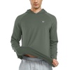 image:imageNORTHYARD Mens Lightweight Waffle Fleece Hoodie Running Workout Pullover  Long Sleeve Athletic Sweatshirt Breathable Thin Fleece Lining Buckle Hood Thumb Holes Hidden Zip Pocket Gym Hiking GolfSagegreen