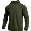 image:imageNORTHYARD Mens Lightweight Waffle Fleece Hoodie Running Workout Pullover  Long Sleeve Athletic Sweatshirt Breathable Thin Fleece Lining Buckle Hood Thumb Holes Hidden Zip Pocket Gym Hiking GolfArmygreen