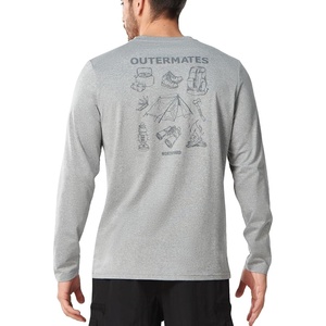 image:imageNORTHYARD Mens Fishing Sun Shirts Long Sleeve Hiking TShirt UPF 50  Quick Dry Graphic Rash Guard UV Protection Lightweight 4Way Stretch Moisture Wicking Camping Traveling Running OutdoorLightheather