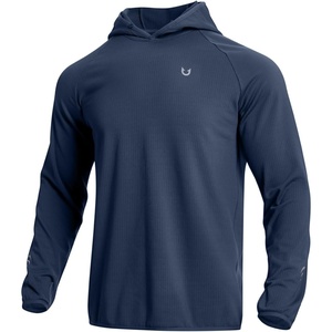 image:imageNORTHYARD Mens Lightweight Waffle Fleece Hoodie Running Workout Pullover  Long Sleeve Athletic Sweatshirt Breathable Thin Fleece Lining Buckle Hood Thumb Holes Hidden Zip Pocket Gym Hiking GolfDarkgrey