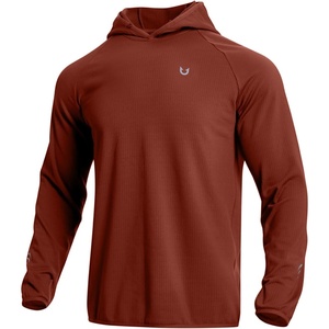 image:imageNORTHYARD Mens Lightweight Waffle Fleece Hoodie Running Workout Pullover  Long Sleeve Athletic Sweatshirt Breathable Thin Fleece Lining Buckle Hood Thumb Holes Hidden Zip Pocket Gym Hiking GolfWine