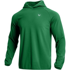 image:imageNORTHYARD Mens Lightweight Waffle Fleece Hoodie Running Workout Pullover  Long Sleeve Athletic Sweatshirt Breathable Thin Fleece Lining Buckle Hood Thumb Holes Hidden Zip Pocket Gym Hiking GolfEvergreen
